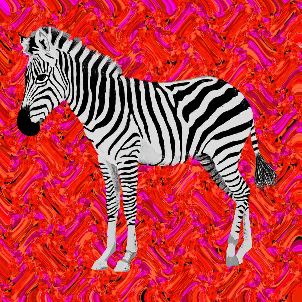 Vibrant Zebra Abstract by Lynnda Rakos — canvas wall art