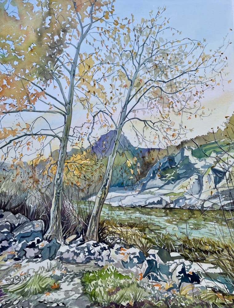 Tranquil Autumn River by Luisa Millicent — canvas wall art