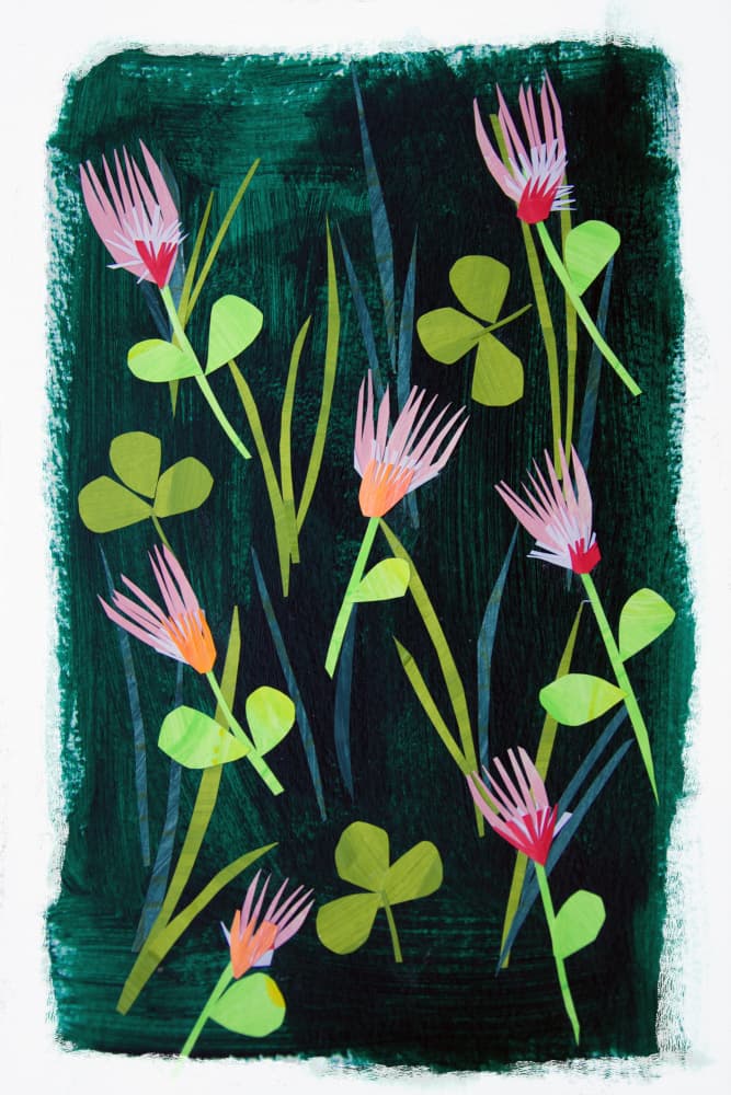 Pink Clover Meadow by Shelley Hampe — canvas wall art