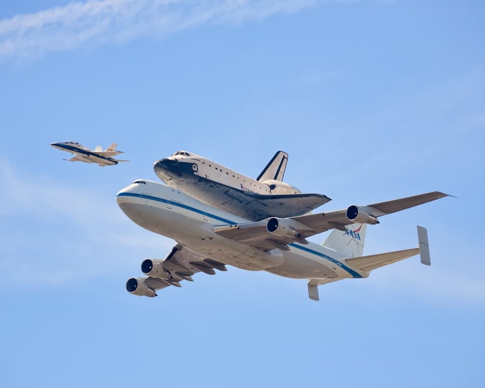 Space Shuttle Carrier Flight by Andrew J. Lee — canvas wall art