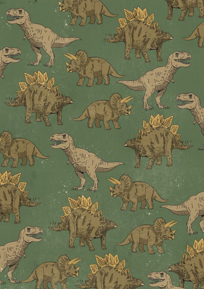 Vintage Dinosaur Pattern by Nicholas — canvas wall art