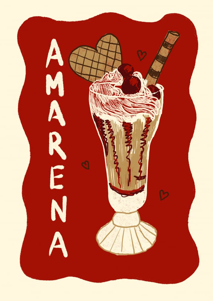 Amarena Cherry Sundae by Studio Dolci — canvas wall art
