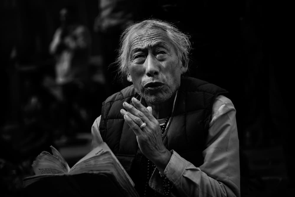 Contemplative Elder by Chao Feng 天馬 — canvas wall art