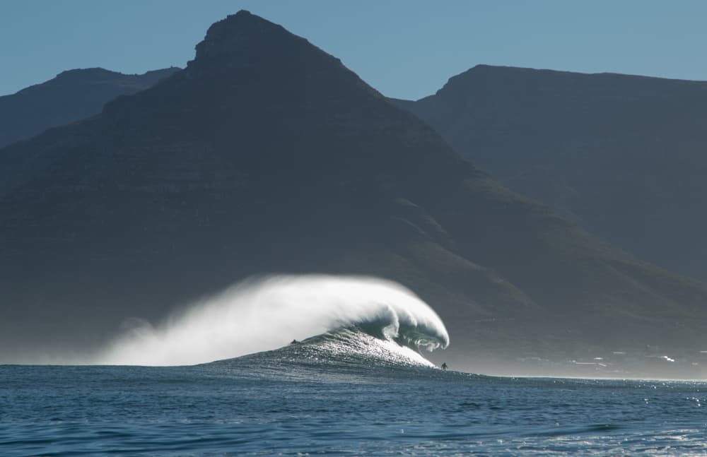 Crashing Ocean Wave Mountains by Anthony Fox — canvas wall art