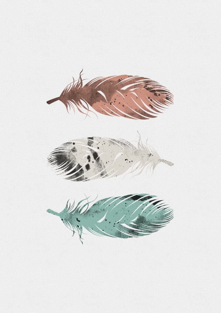 Earthy Feather Trio by Orara Studio — canvas wall art