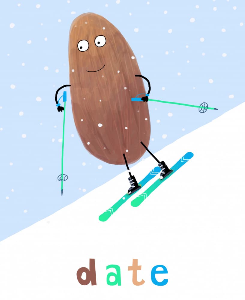 Skiing Potato Fun by Carla Daly — canvas wall art