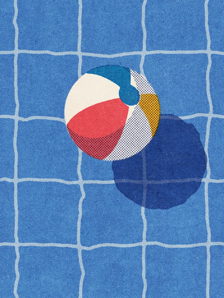 Floating Beach Ball by Daniel Coulmann — canvas wall art