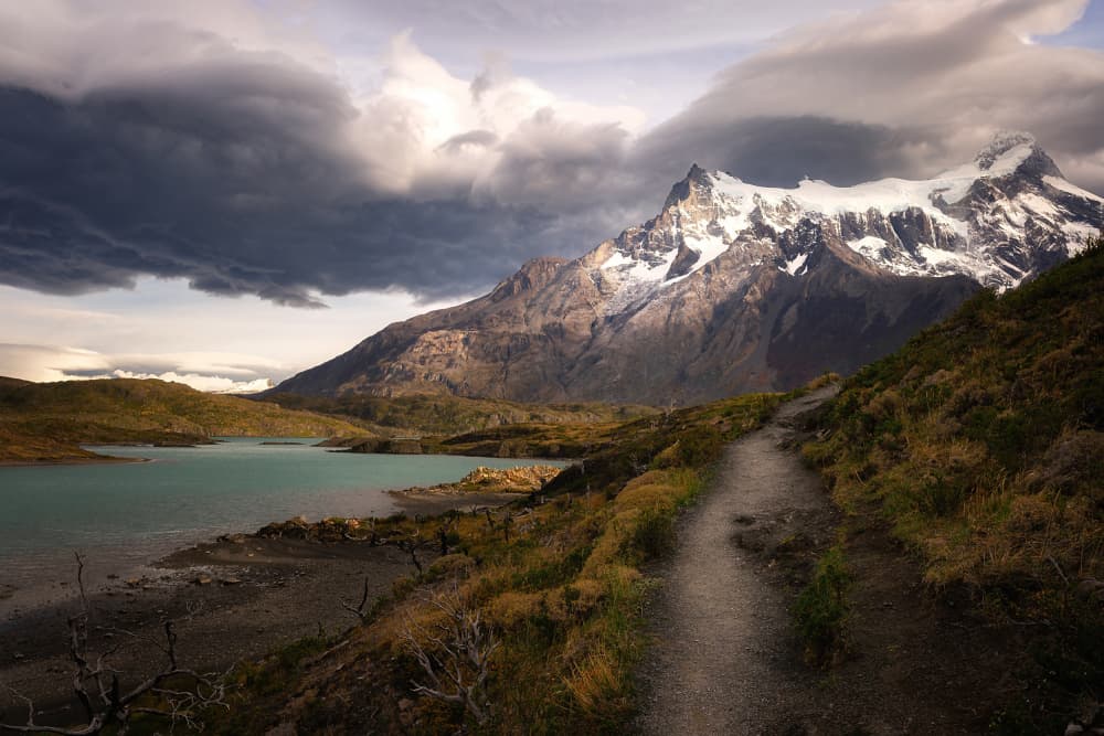 Dramatic Mountain Trail by carmenvillar — canvas wall art