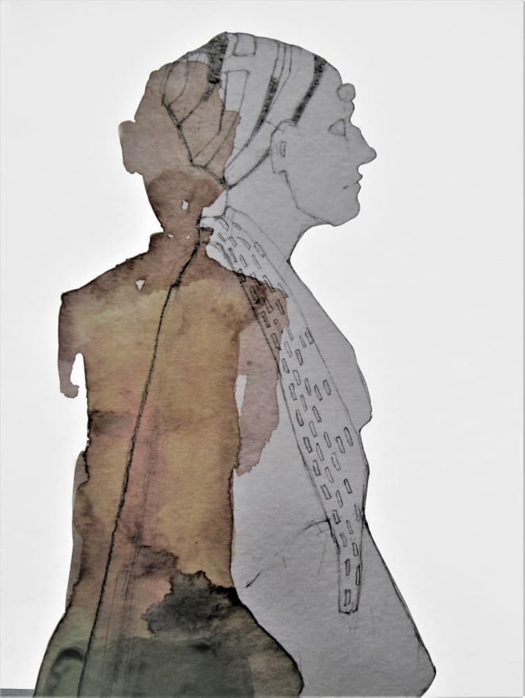 Earthy Abstract Woman by Doris Schmitz — canvas wall art