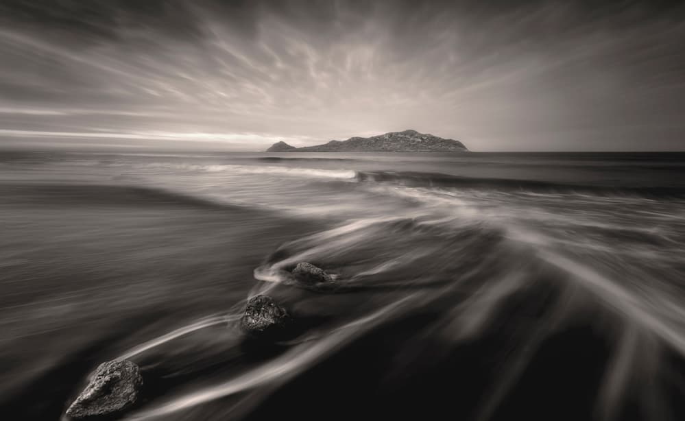 Dramatic Black White Beach by Larry Deng APA — canvas wall art