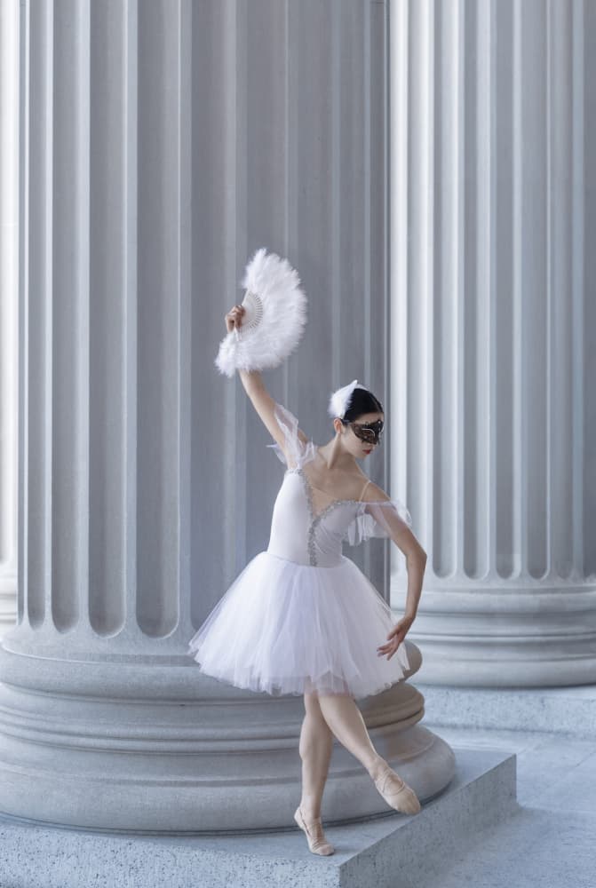 Graceful Masked Ballerina by Catherine Wang — canvas wall art