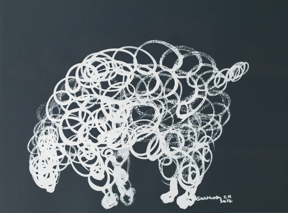 Abstract White Sheep by Santhosh ch — canvas wall art