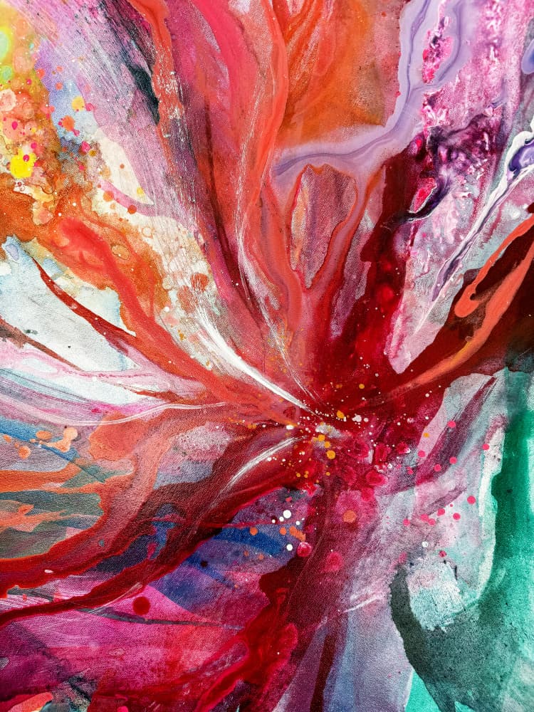 Vibrant Abstract Bloom by Anna Viklund — canvas wall art