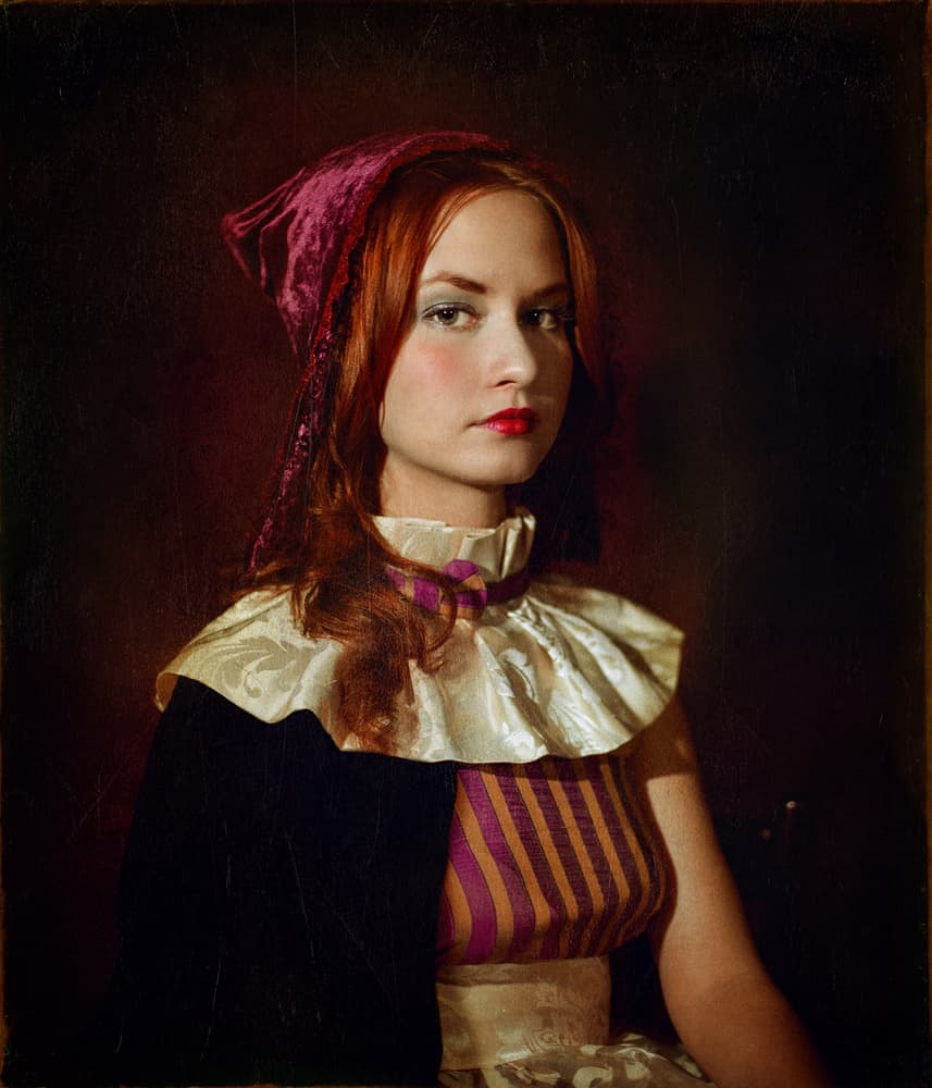 Woman In Velvet Scarf by Svetlana Melik-Nubarova — canvas wall art