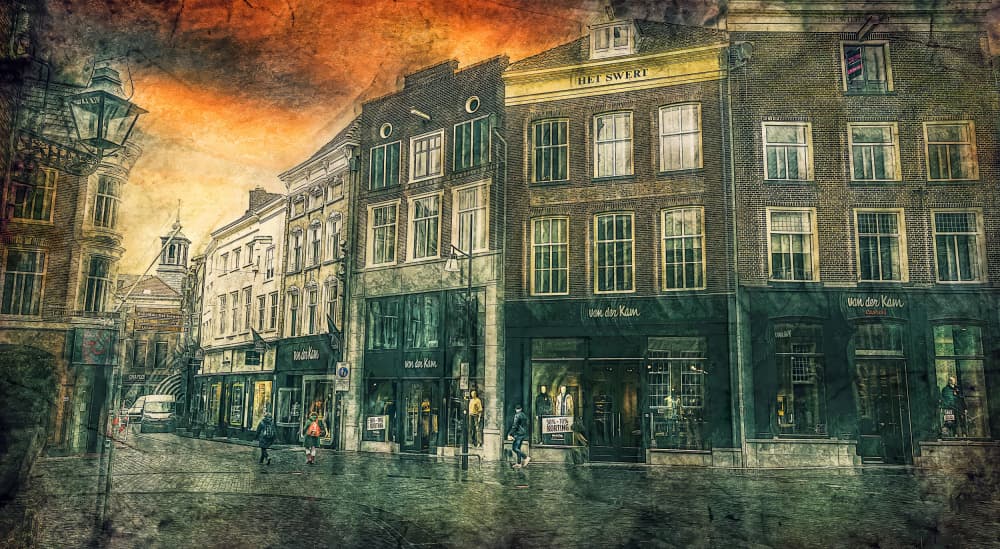 Historic Dutch Street by Jan van der Linden — canvas wall art