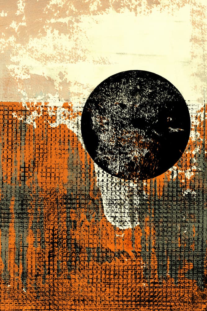Orange Grunge Planet by Petr Strnad — canvas wall art