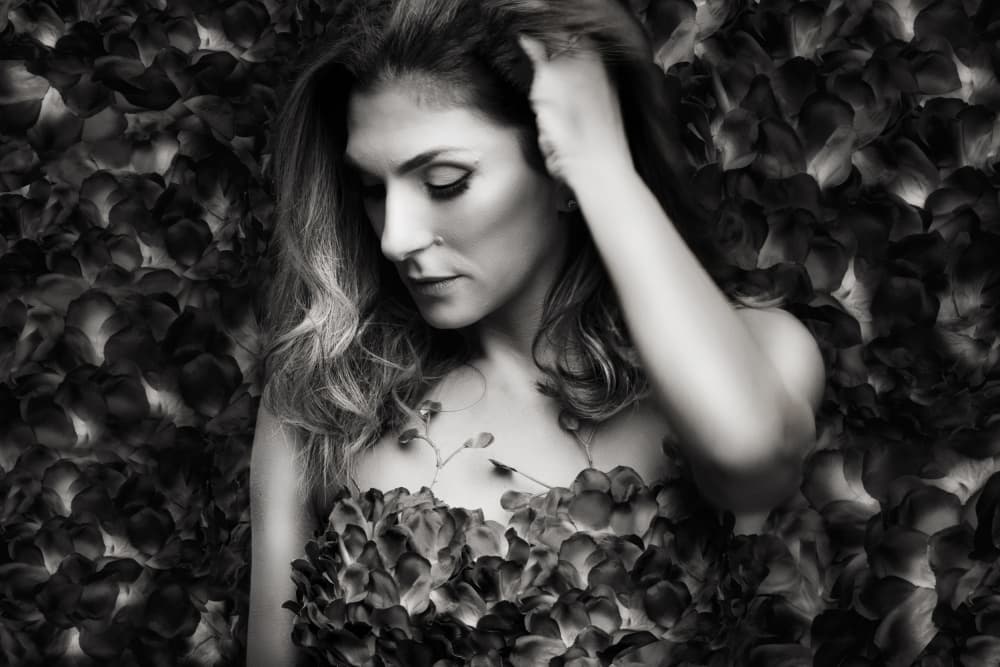 Pensive Floral Beauty by Carmit Rozenzvig — canvas wall art