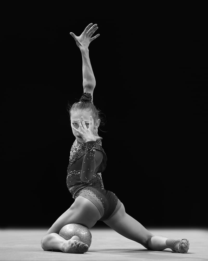 Rhythmic Gymnast Ball Pose by Rob Li — canvas wall art