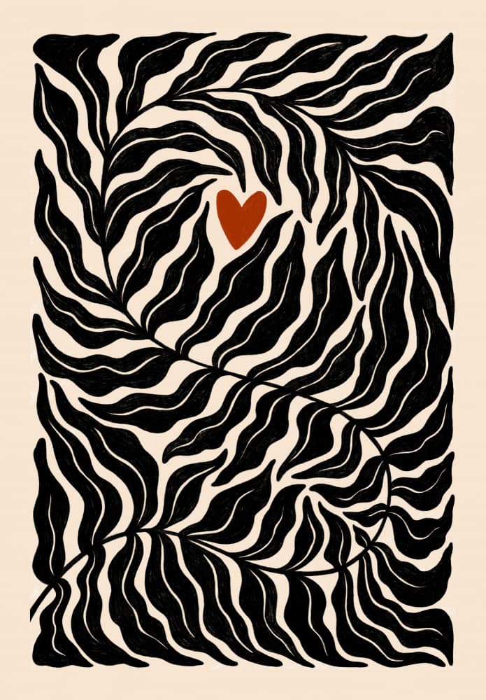 Organic Leaves Heart by Maria Galybina — canvas wall art
