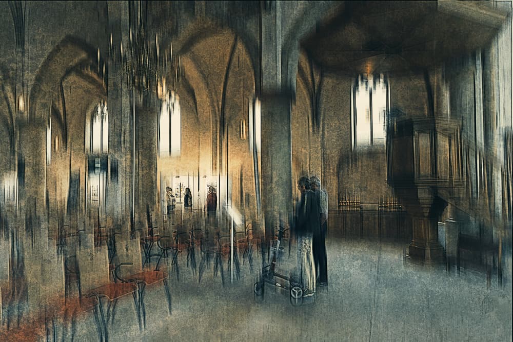 Dreamy Church Interior by Jan van der Linden — canvas wall art