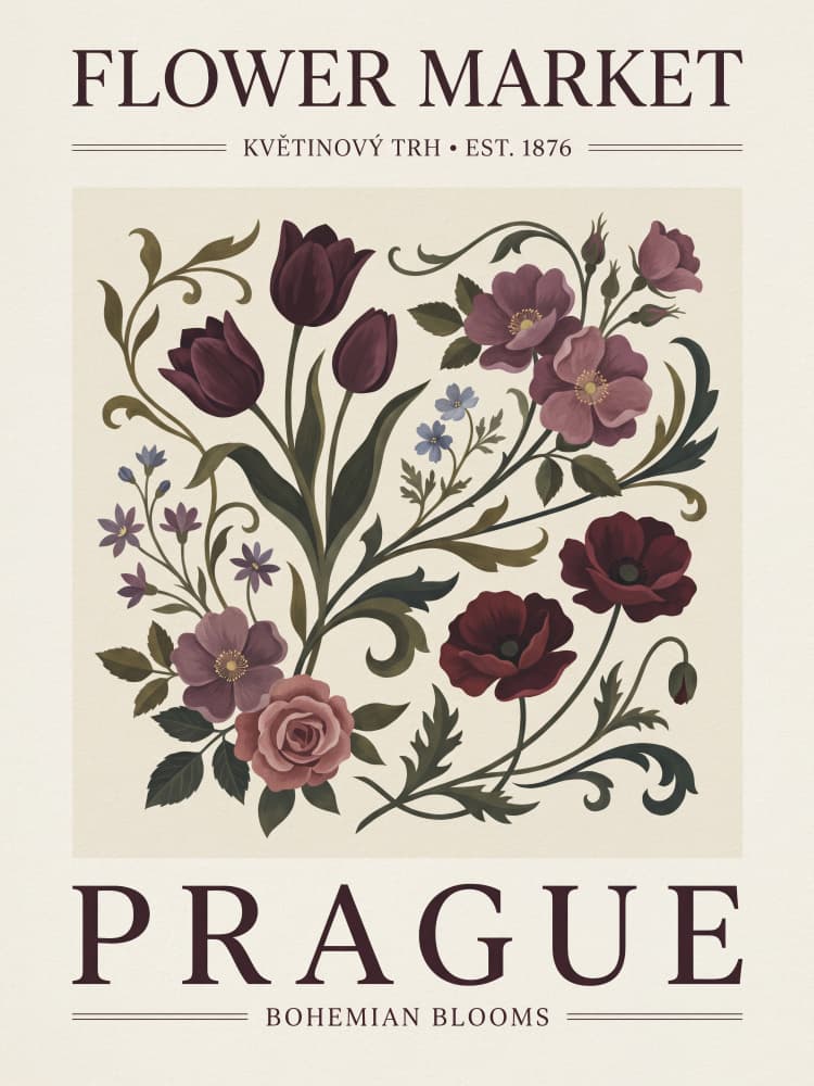 Bohemian Blooms Prague by Andreas Magnusson — canvas wall art