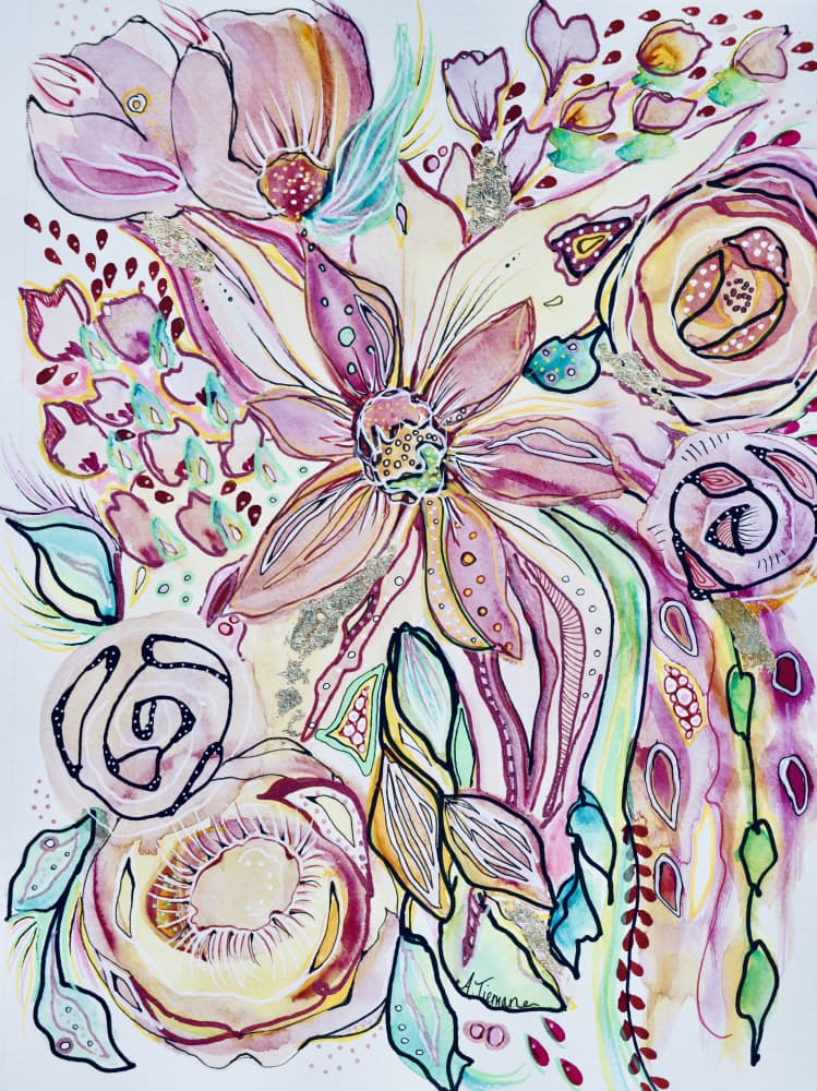 Vibrant Abstract Blooms by Amy Tieman — canvas wall art