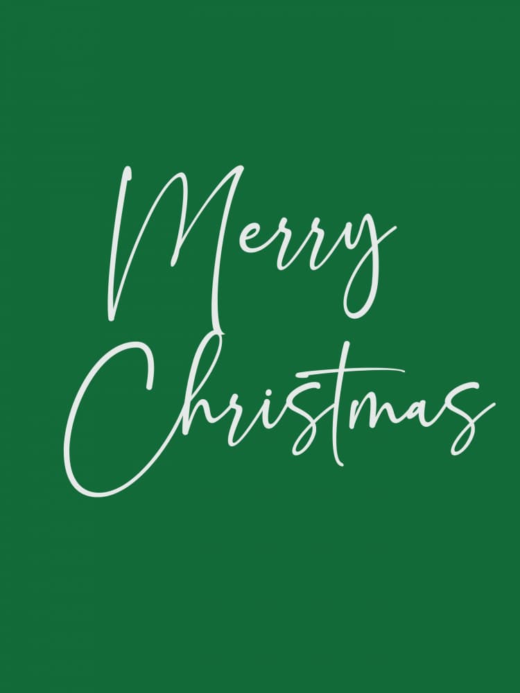 Merry Christmas Script by Jolly and Dash — canvas wall art