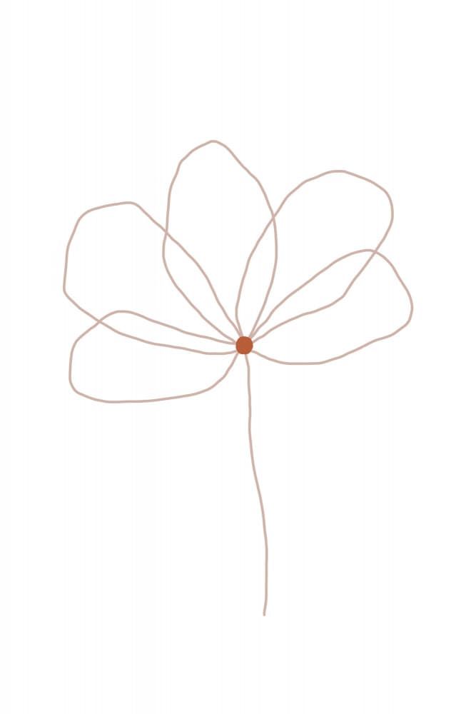 Delicate Line Flower by uplusmestudio — canvas wall art