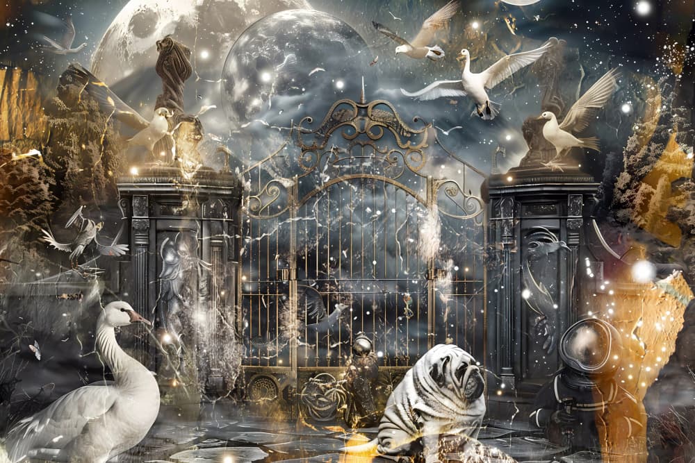 Moonlit Fantasy Gate by Rafal Kulik — canvas wall art