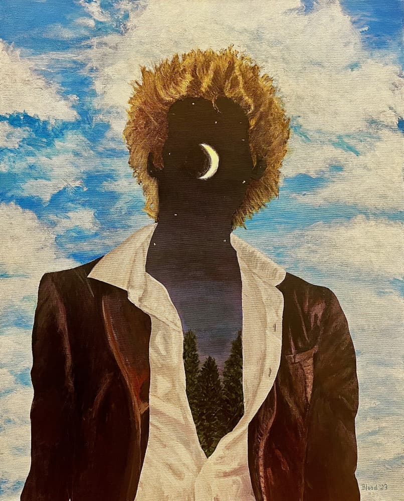 Moon Head Forest Chest by Tom Blood — canvas wall art