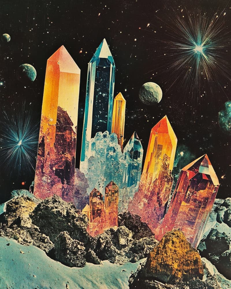 Vibrant Cosmic Crystals by Samantha Hearn — canvas wall art