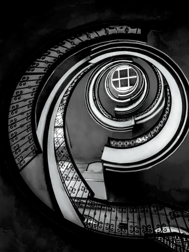 Architectural Spiral Ascent by Jiahong Zeng — canvas wall art