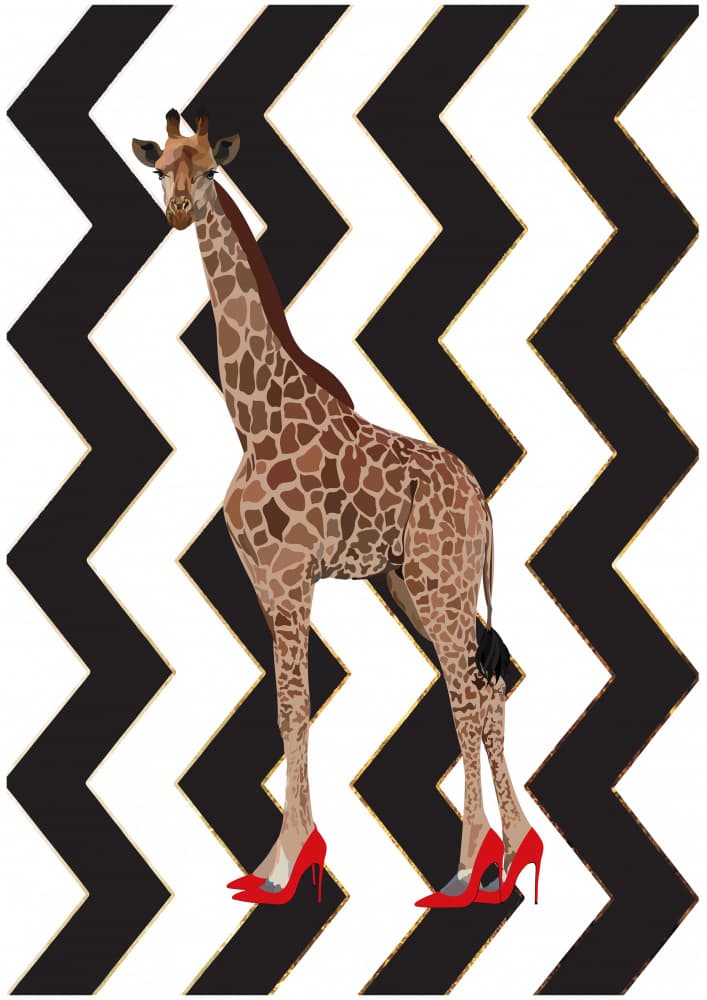 Giraffe Heels zigzag by Sarah Manovski — canvas wall art