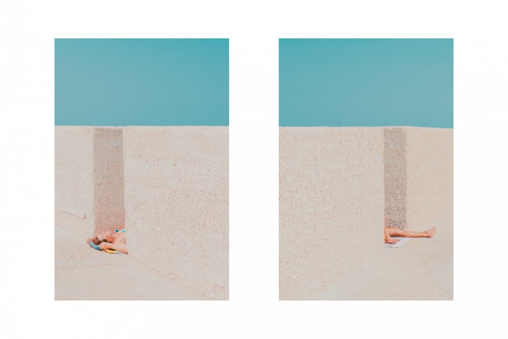 Summer Beach Geometry by Roberto Ruoli — canvas wall art