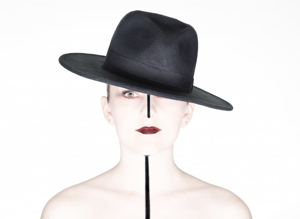Woman Black Line Portrait by Michael Allmaier — canvas wall art