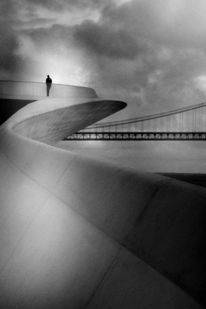 Solitary Man Urban Path by Olavo Azevedo — canvas wall art