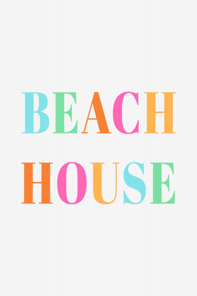 Colorful Beach House Typography by Karen Menzenbach — canvas wall art