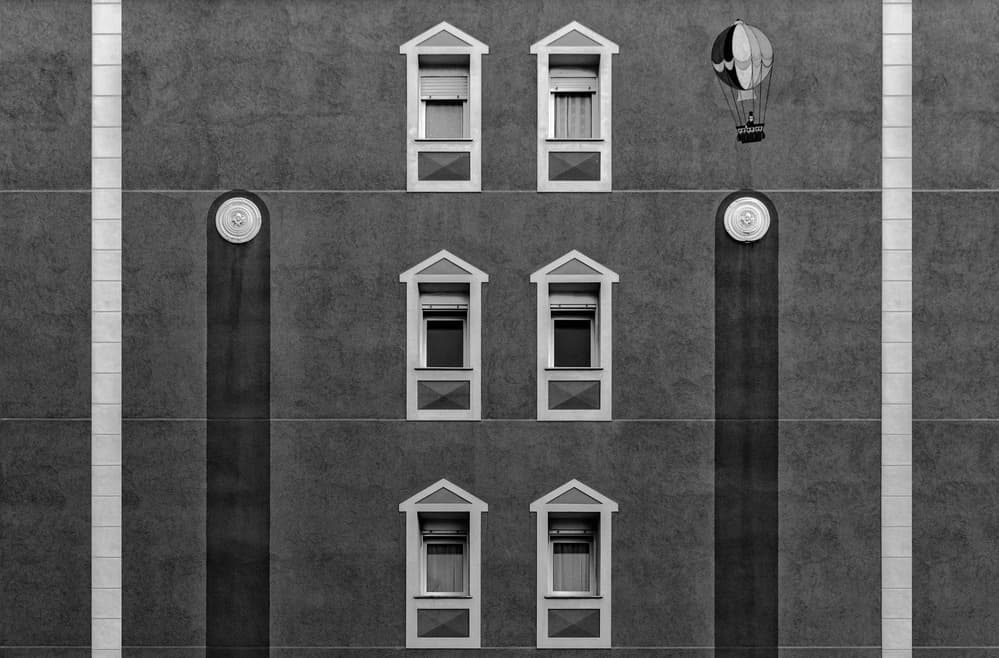 Grey City Balloon Flight by Jois Domont ( J.L.G.) — canvas wall art