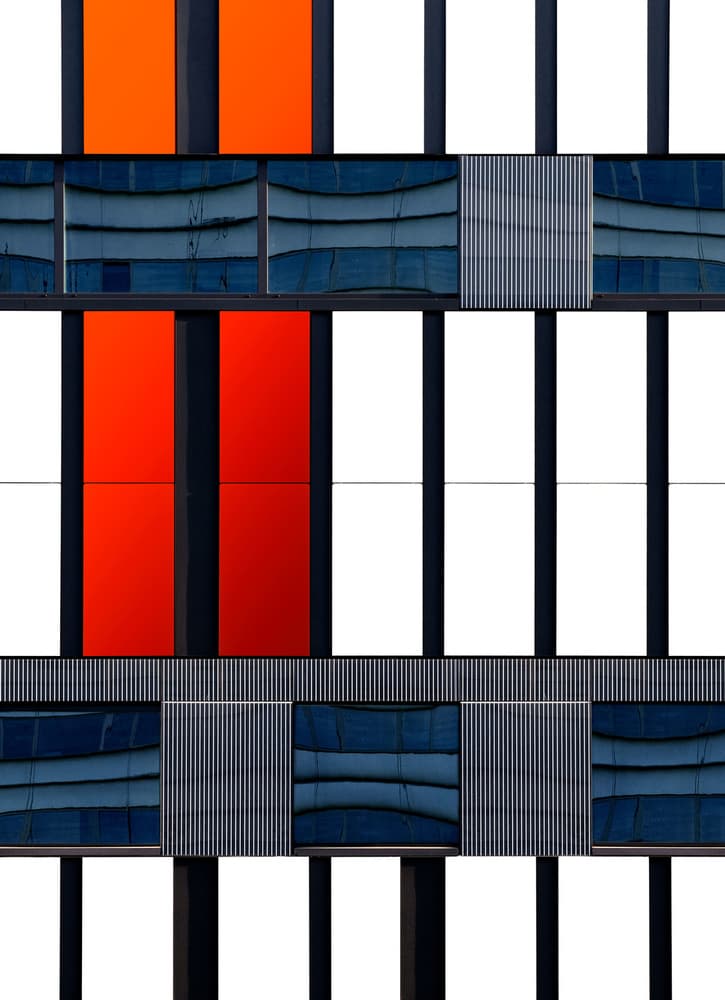 Vibrant Geometric Facade by Tomasz Buczkowski ( Tomush ) — canvas wall art