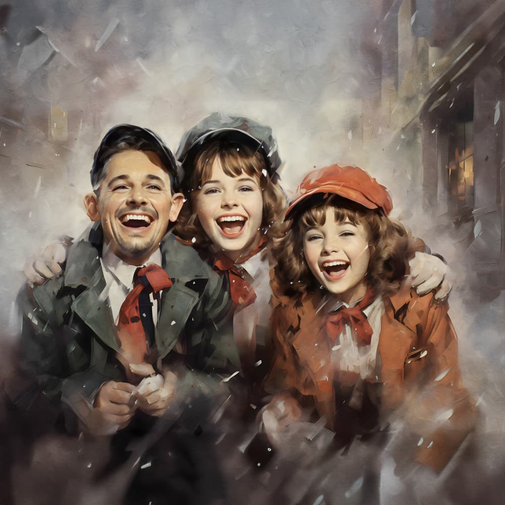 Joyful Winter Smiles by Emel Tunaboylu — canvas wall art