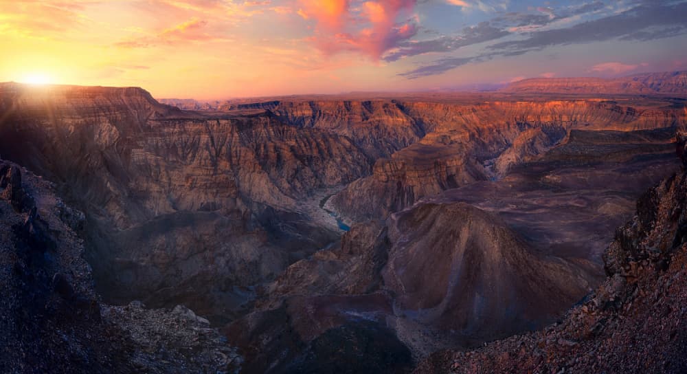 Desert Canyon Sunset by joanaduenas — canvas wall art