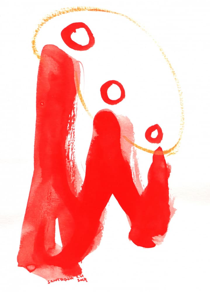 Red Abstract Shapes by Santhosh ch — canvas wall art