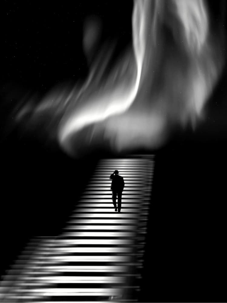 Ethereal Stairway Ascent by Lammakmak — canvas wall art