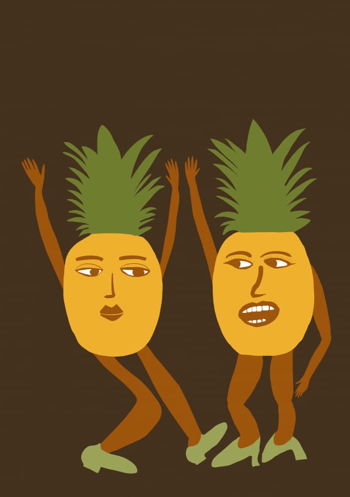 Whimsical Pineapple Dance by Sharyn Bursic — canvas wall art