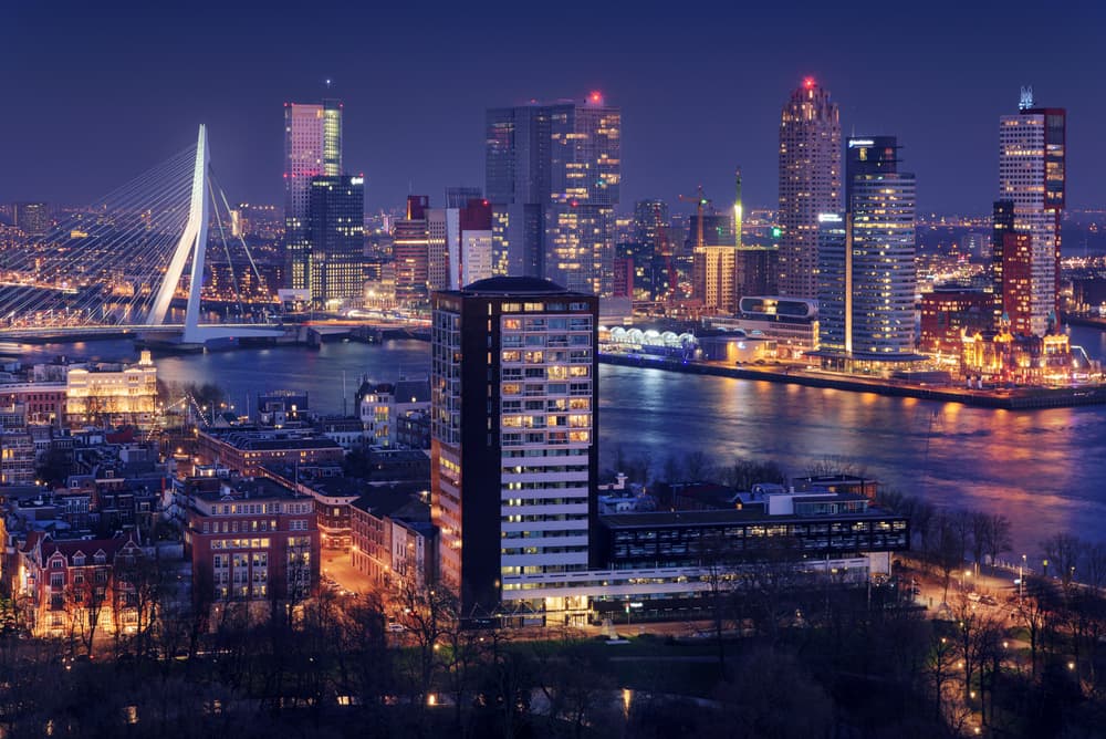 Nighttime Urban Glow by Juan Pablo de Miguel — canvas wall art