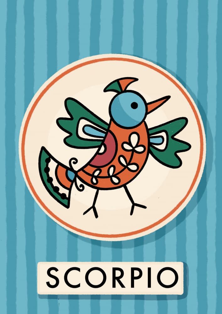 Whimsical Scorpio Bird by Nidhi Kachhadiya — canvas wall art