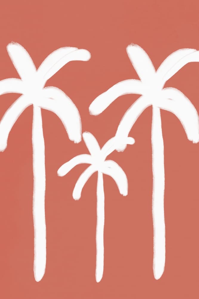 Palmsonbeach(sienna) by Treechild — canvas wall art