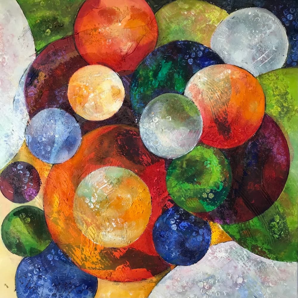 Colorful Abstract Circles by Barbara Piatti — canvas wall art
