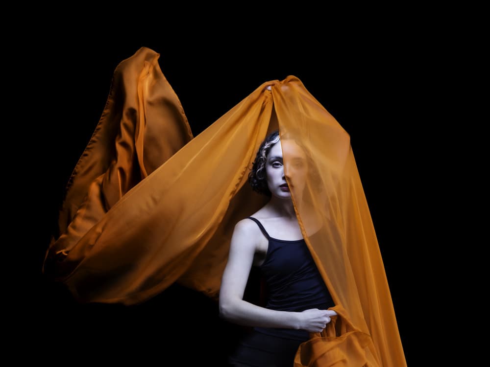 Woman in Orange Veil by Sam SDFMedia — canvas wall art