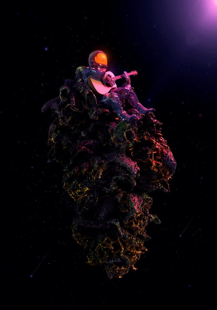Astronaut's Cosmic Serenade by Nicebleed — canvas wall art